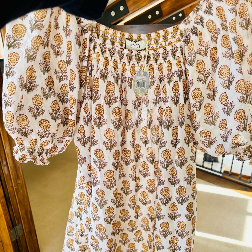 EDDY Sydney Puff Sleeve Mini
Nightgown
Ochre/Dahlia Floral print - Picture 12 of 12